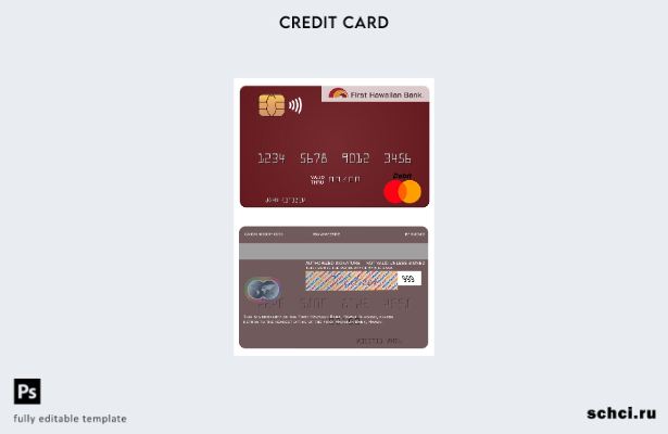 скачать шаблон мастеркарты Hawaii First Hawaiian Bank в цифровом формате